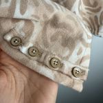 J. McLaughlin  Sweater Cotton Blend Button Sleeve Light Brown Animal Print Sz S C Photo 3