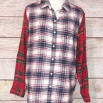 American Eagle Outfitters Red and White Plaid Flannel Size XS Photo 0
