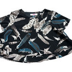 Buddy Love Black Blue Feather Short Sleeve Crop Top XS Layered‎ Boho Festival Photo 0