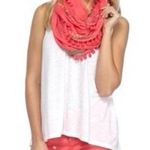 NWT Preppy Pink Infinity Scarf, Pom Pom Trim Photo 0