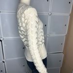 Hinge  Ivory Semi Sheer Chevron Knit Sweater Women's Size XS Photo 9