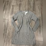 Elegant Gray Long Sleeve Sweater Dress Photo 2