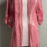 Elegant Pink Lace Kimono Cardigan Photo 0