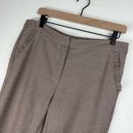 ZARA Herringbone Trouser Pants Sz Large Ruffle Pockets High Rise Black White Red Photo 4