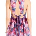 Free People  Summer Tropical Mini Dress Medium With Open Back Boho Beach Photo 2