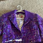 Boucle Purple VINTAGE Cropped Jacket Size 4 Photo 1