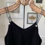 Black Silk Velvet Cami Tank Top Pearl Accent S Photo 3