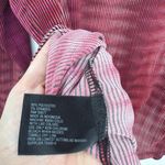 Worthington  Lace Up Neck Womens Top Sz 3X Boho Flowy Burgundy Office Striped Photo 6