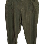  Army Green Linen Joggers Size 18W Sanctuary Green Linen Pants Photo 0