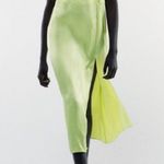 ZARA  Satin lime green dress Xs Photo 0