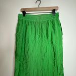 Jason Wu Green Crinkle Drawstring Waist Wide Leg Casual Pants - Women's L Photo 1