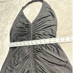 Jill Stuart Jill  Mini Dress Womens 8 Black Halter Ruched A-Line Open Back Jersey Photo 5