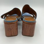 H by Halston  Blue Suede Chunky Heel Sandals Size 8.5 B34 Photo 7