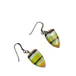Sterling silver Yellow and green striped earrings Photo 2