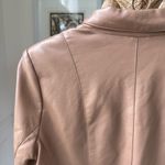 Dennis Basso Dennis by Faux Vegan Leather Blazer Jacket Lined Caramel Tan M Photo 3