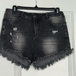 Black Faded Ripped Shorts Size L Photo 0