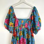 Farm Rio  Toucans Garden Midi Dress in Blue Size Small Photo 3