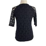 Reiss  Womens Small Magnolia Lace Overlay Black Professional Blouse Shirt Sheer Photo 5