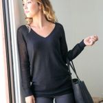 Betabrand No Sweat Rayon & Performance Cashmere V Neck Sweater Black Size S Photo 0