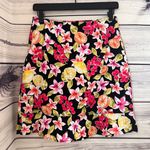 Briggs New York Briggs Black Colorful Floral Citrus Print Skirt  Photo 4