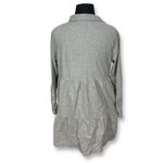 Gap Tiered Mini Shirt Dress Long Sleeve Button Down Casual Gray S Petite Photo 1