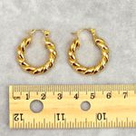 None Gold Thick Spiral Hoop Hook Dangle Fashion Jewelry Earrings JB2-92 Photo 1