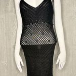 Dolls Kill Black lace sheer widow  sleeveless short dress m/l witchy gothic knit Photo 5