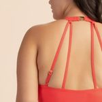 Trina Turk ππ Bijou Solids V-Plunge Plus One Piece Swimsuit Poppy Coral 20W Photo 3