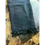 Mud Pie  Black Jeggings with faux front pockets and fringe detail to ankle Size L Photo 2