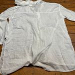 La Femme  White Embroidered Button Up Tunic Top Hooded Boho Festival Size L Photo 5