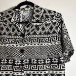 Anne Klein  Aztec Print Button Down Short‎ Sleeve Top Blouse Shirt 12 Photo 1