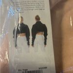 Alo Yoga NWT  Crop Top Splice Long Sleeve size S Nectar Pink Cowl Neck Lace Detai Photo 2