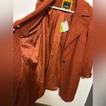Sam Edelman Single Breasted Twill Walking Coat. Cinnamon Spice Size 14 NWT Wool Photo 4