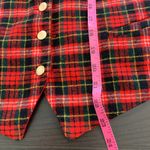 Women's Christmas Vest Reversible Plaid Red Holiday Gold Button Front Pockets Size M Photo 9