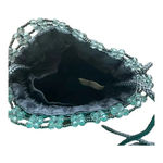 Beaded Silver Gray Cinched Evening Bag Purse Shoulder Crossbody Sparkly‎ Photo 5