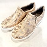 Clarks  Layton Step Leather Slip On Sneaker Loafers Women's‎ 8.5 Gold Camo Print Photo 0