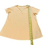 LL Bean Short Sleeve Notch Neck Butter Yellow Cotton Top Womens Medium Photo 7