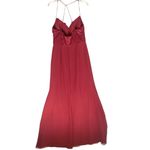 Hayley Paige Occasions  Elegant Backless Gown in Burgundy Red Size 10 Photo 1