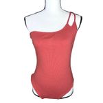 Lulus  One Shoulder Asymmetrical Ribbed Knit Bodysuit Size XL Cutout Party Summer Photo 1
