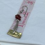 Artisan Red Jasper & sterling earrings with feathers Photo 4