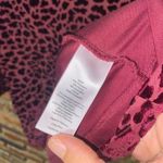 Talbots Maroon Red Velvet Burnout 3/4 Sleeve Leopard Animal Top Women's Medium Photo 4