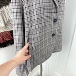 Free People  Cali Plaid Blazer Neutral Grey Sz XL Photo 5