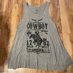 Western retro flowy tank top Gray Photo 0