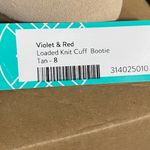 Violet & Red Loaded Knit Cuff Bootie Tan NWT Side Zip 2.5” Heel Size 8 Photo 7