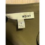 WD.NY Shirt Dress Women’s Small Olive Green Button Down 3/4 Sleeve Flouncy Hem Photo 7