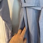 Uniqlo blue 100% cotton long sleeve shirt dress with belt M Photo 5