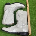 Justin Boots Vintage Justin Women's 7A Leather White Pearl Roper Western Boots Mid‎ Calf Photo 1