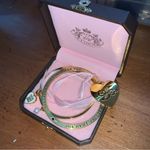 Juicy Couture Retro Love Myself Better than You Green White Gold Bangle Bracelet Photo 3