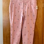 Talbots  Weekend Chino Pants Boston Terrier Dog Embroidered Cuffed NWT Petite 16P Photo 0