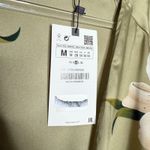 ZARA  Floral Ruffle Silky Satin Mini Dress Medium Green Lily Wedding Guest Garden Photo 6